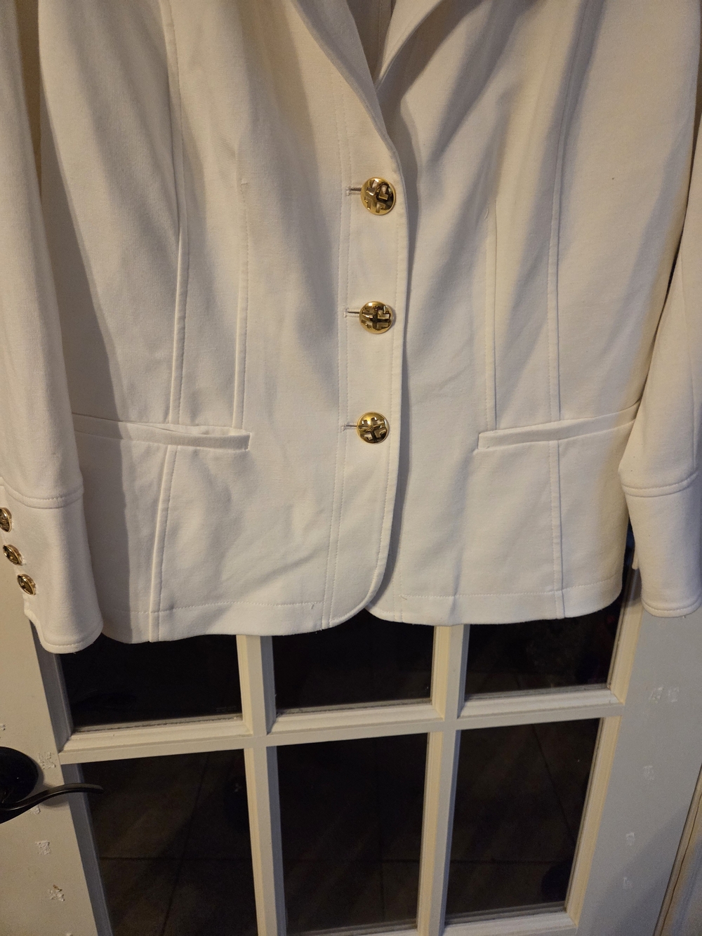 Linea by Louis Dell'Olio Cream Blazer with Gold Buttons